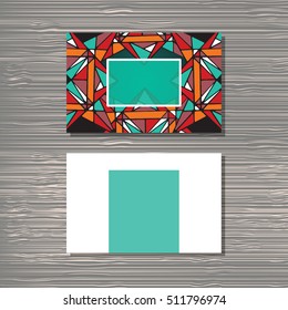 Creative template for designer, photographer or studio.  Vector editable pattern with front and back side visit cards. 