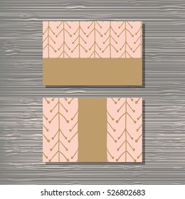 Creative template for designer, photographer or studio.  Vector editable pattern with front and back side visit cards. 