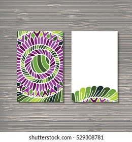 Creative template for designer, photographer or studio.  Vector editable pattern with front and back side visit cards. 