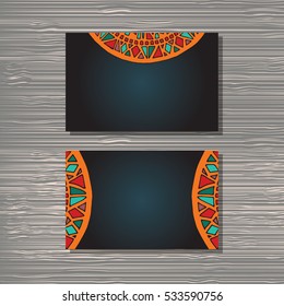 Creative template for designer, photographer or studio.  Vector editable pattern with front and back side visit cards. 