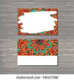 Creative template for designer, photographer or studio.  Vector editable pattern with front and back side visit cards. 