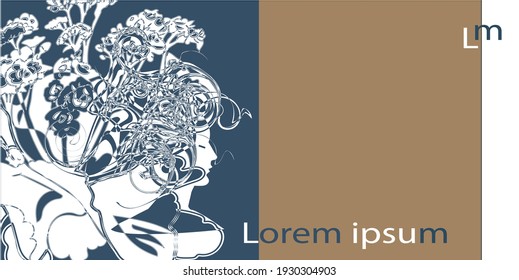 Creative template with feminine image for business, advertisement, announcement, invitation, poster, brochure, flyer