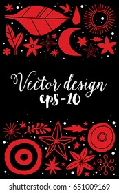 Creative template with flowers and abstract hand drawn elements. Useful for advertising, graphic design, invitations, cards and posters.