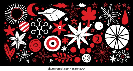 Creative template with flowers and abstract hand drawn elements. Useful for advertising, graphic design, invitations, cards and posters.