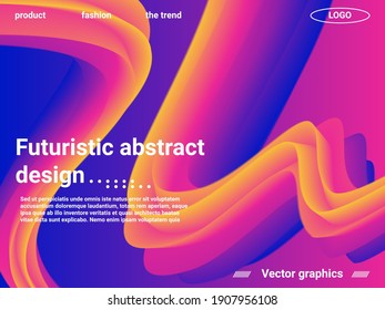 Creative template with fluid rainbow wave elements. Abstract wave liquid shape. Creative vector concept.  Abstract background with bright gradient and light effect.