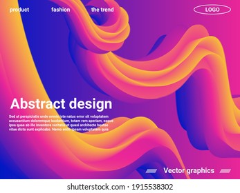 Creative template with fluid rainbow wave elements. Abstract liquid form of liquid color. Creative vector concept.  Modern graphic texture. Vector 3d illustration.