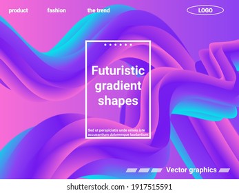 Creative template with fluid rainbow wave elements. Abstract liquid form of liquid color. Futuristic concept.  Modern graphic texture. Vector 3d illustration.