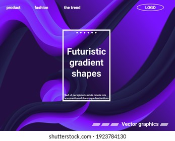 Creative template with fluid rainbow wave elements. Abstract wave liquid shape. Futuristic concept. Abstract background with bright gradient and light effect.