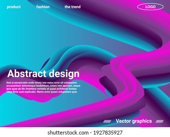 Creative template with fluid rainbow wave elements. Abstract wave liquid shape. Futuristic concept. Abstract background with bright gradient and light effect.
