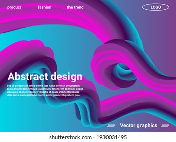 Creative template with fluid rainbow wave elements. Abstract wave liquid shape. Futuristic concept. Abstract background with bright gradient and light effect.