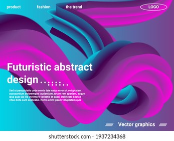 Creative template with fluid rainbow wave elements. Abstract wave liquid shape. Futuristic concept. Abstract background with bright gradient and light effect.