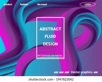 Creative template with fluid rainbow wave elements. Abstract wave liquid shape. Futuristic concept. Abstract background with bright gradient and light effect.