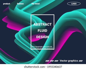 Creative template with fluid rainbow wave elements. Abstract liquid form of liquid color. Creative vector concept.  Abstract background with bright gradient and light effect.