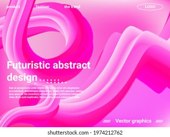 Creative template with fluid rainbow wave elements. Abstract 3d cover with bright gradient.  Website concept. Trendy rainbow gradient  for wave poster, flyer.