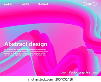 Creative template with fluid rainbow wave elements. Abstract landing page template. Website concept. Abstract background with bright gradient and light effect.