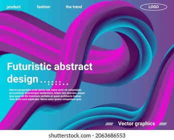 Creative template with fluid rainbow wave elements. Abstract wave liquid shape. Futuristic concept. Abstract background with bright gradient and light effect.