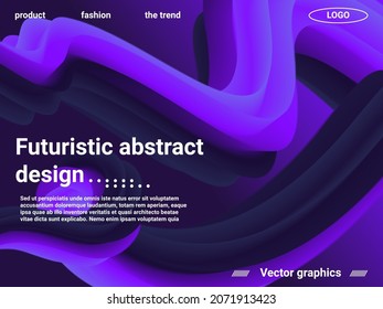 Creative template with fluid rainbow wave elements. Abstract wave liquid shape. Futuristic concept. Abstract background with bright gradient and light effect.
