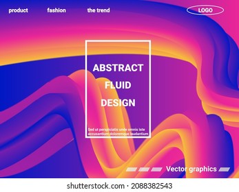Plantilla creativa con elementos de onda de arco iris fluido. Forma líquida de onda abstracta. Concepto futurista.  Gradiente de diseño arcoiris para afiche de olas, volante.