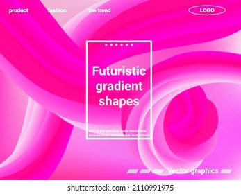 Creative template with fluid rainbow wave elements. Abstract 3d cover with bright gradient.  Futuristic concept.  Abstract background with bright gradient and light effect.