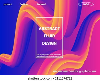 Creative template with fluid rainbow wave elements. Abstract landing page template. Website concept. Trendy rainbow gradient  for wave poster, flyer.