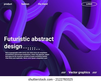 Creative template with fluid rainbow wave elements. Abstract wave liquid shape. Futuristic concept. Abstract background with bright gradient and light effect.