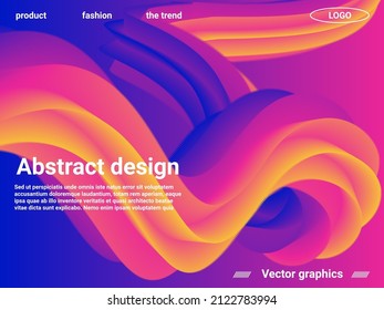 Plantilla creativa con elementos de onda de arco iris fluido. Forma líquida de onda abstracta. Concepto de sitio web. Fondo abstracto con gradiente brillante y efecto luminoso.