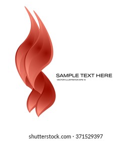 Creative template label or logo with swirl fire vector illustration