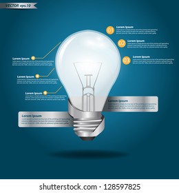 Creative Template with light bulb banner, With infographics concept vector illustration design