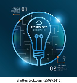 Creative Template with light bulb banner line / can be used for infographics / banners / technology concept vector illustration