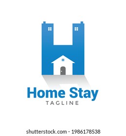 Home Stay Logo. Vektorgrafik, Illustration.
