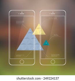 Creative template of mobile phones for presentation or infographics. Vector EPS10