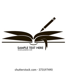 Creative template outline book logo vector illustration.