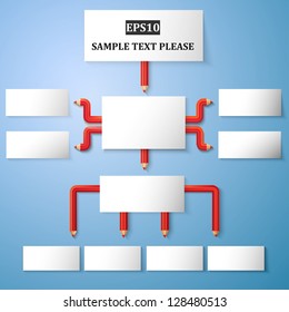Creative Template with pencil ribbon banner / can be used for infographics /EPS10.