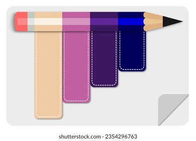 Creative Template with pencil ribbon banner, can be used for infographics or banners. Concept vector illustration.