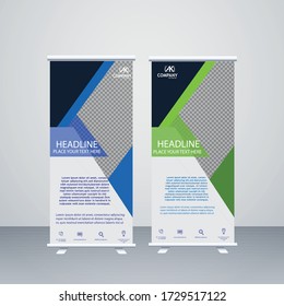 Creative template roll up banner art design 