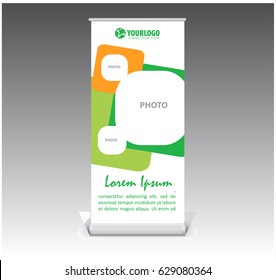 Creative template Roll-Banner with element design banner