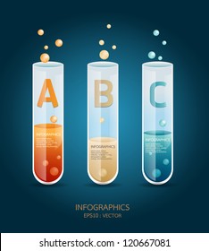 Creative Template test tube glass banner  / can be used for infographics / banners / concept vector illustration