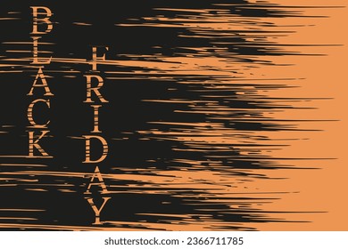 Creative Template for trendy Black Friday banner cover with grunge brush texture. Horizontal Design of luxury Black friday poster. Advertising concept. Vector illustration.