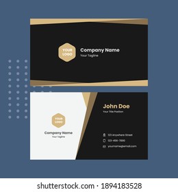 Creative Templates Business Card. Balck and Gold Business Cards. Professional and elegant abstract card templates perfect for your company and job title. vector design templates. clean business cards. svg