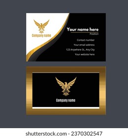 Creative Templates Business Card. Black and Gold Business Cards. Professional and elegant abstract card templates perfect for your company and job title. vector design templates.  