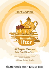 Creative templates for flat iftar ramadan invitations