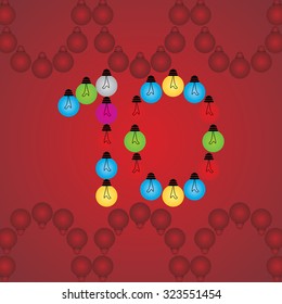 creative ten numeric number created with bulb