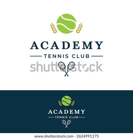 Creative tennis ball logo design with racket. Logo for sports, clubs and emblems.