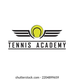 creative tennis ball logo with slogan template