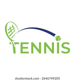 Design de logotipo de tênis criativo com raquete e bola