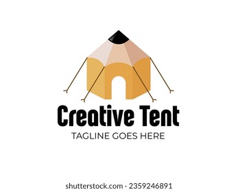 Diseño del logotipo de campamento de tiendas de campaña creativas