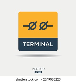 Icono creativo (terminal), signo vector.