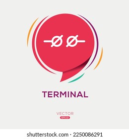 Icono creativo (terminal), signo vector.