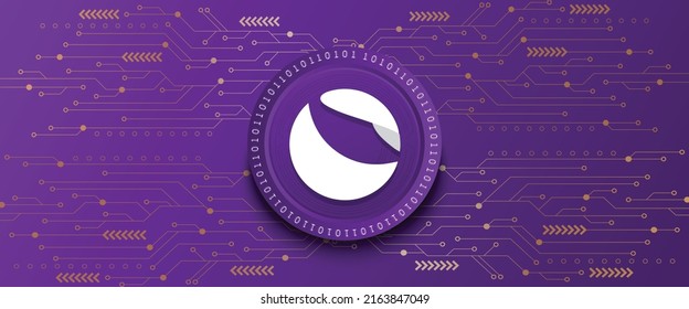 Creative Terra LUNA block chain technology based cryptocurrency coin banner and background vector illustration