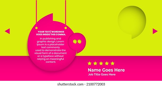 Creative Testimonial banner, Quote , Infographic, Banner Template Editable Vector Illustration